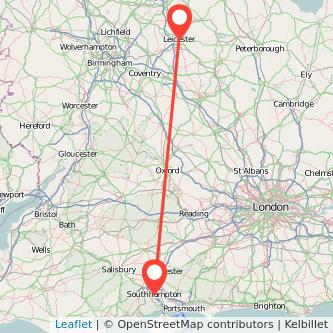 Southampton Leicester train map