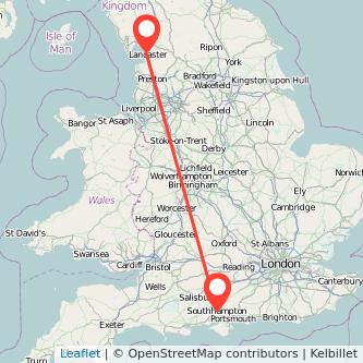Southampton Lancaster train map