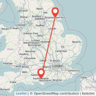 Southampton Hull train map