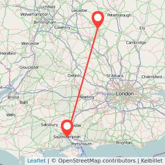 Southampton Kettering train map