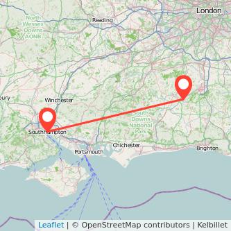 Southampton Horsham train map