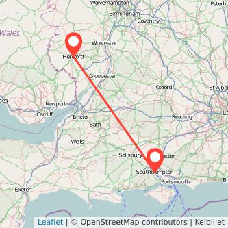 Southampton Hereford bus map