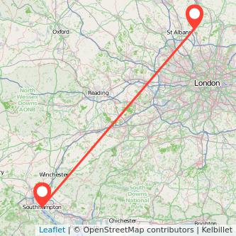 Southampton Hatfield bus map