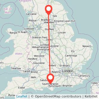 Southampton Harrogate bus map