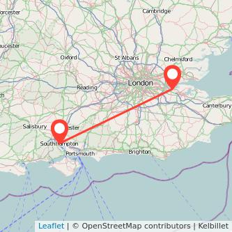 Southampton Gravesend train map