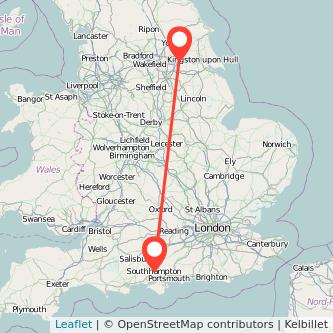 Southampton Goole train map