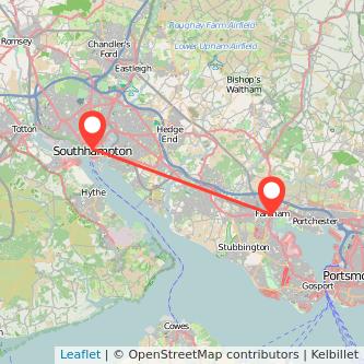 Southampton Fareham bus map