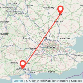 Southampton Ely train map