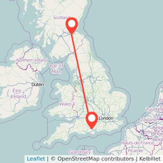 Southampton Edinburgh train map