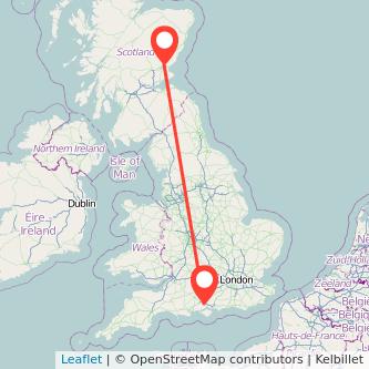 Southampton Dundee train map