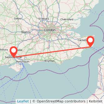 Southampton Dover bus map