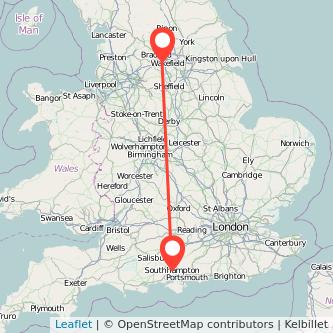 Southampton Dewsbury bus map