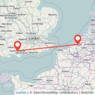 Southampton Bruges train map