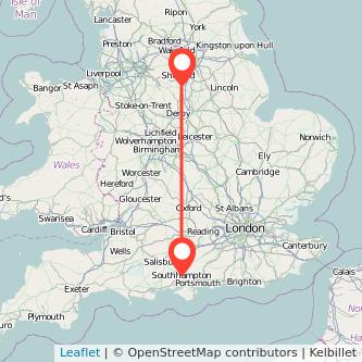 Southampton Chesterfield train map