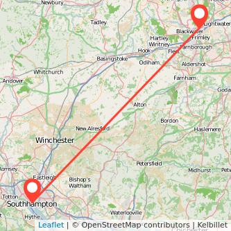 Southampton Camberley bus map