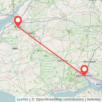 Southampton Bristol train map