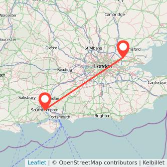 Southampton Brentwood train map