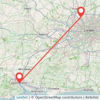 Southampton Borehamwood train map