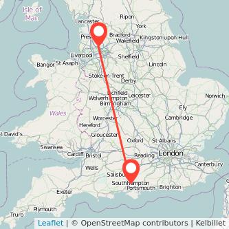 Southampton Bolton train map