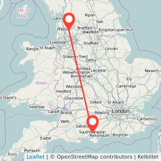 Southampton Blackburn train map