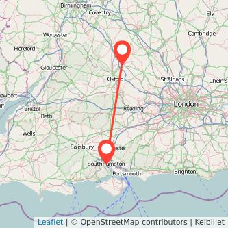 Southampton Bicester bus map