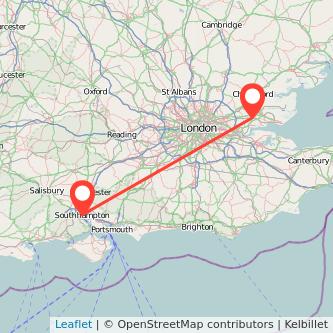 Southampton Basildon train map