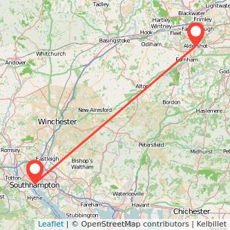 Southampton Aldershot train map