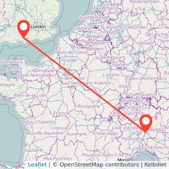 Southampton Milan flight map