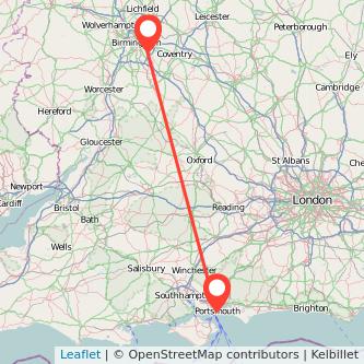 Solihull Portsmouth train map