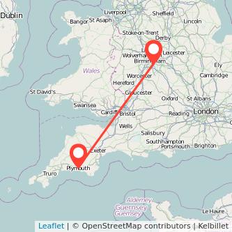 Solihull Plymouth bus map