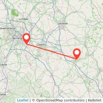 Solihull Northampton train map