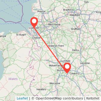 Solihull Liverpool bus map