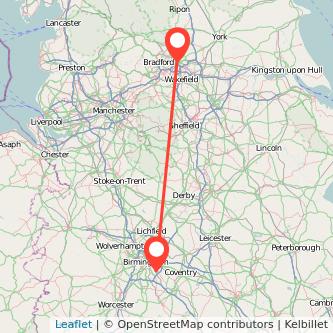 Solihull Leeds bus map