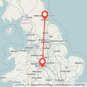 Solihull Durham train map