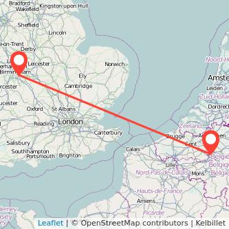 Solihull Brussels train map