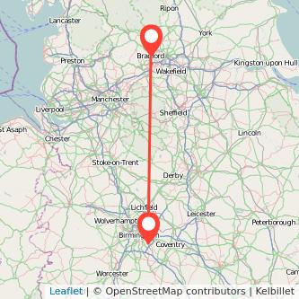 Solihull Bradford train map