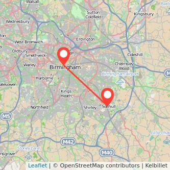 Solihull Birmingham bus map