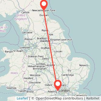 Slough Newcastle upon Tyne train map