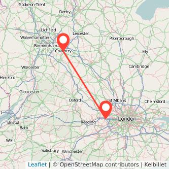 Slough Coventry train map