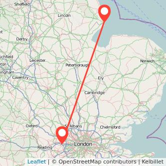 Skegness Slough train map