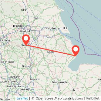 Skegness Sheffield bus map