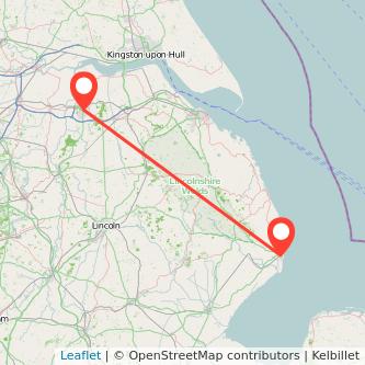 Skegness Scunthorpe train map