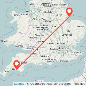 Skegness Plymouth train map