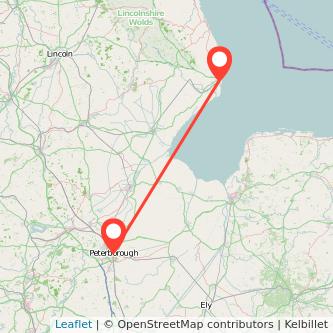 Skegness Peterborough train map