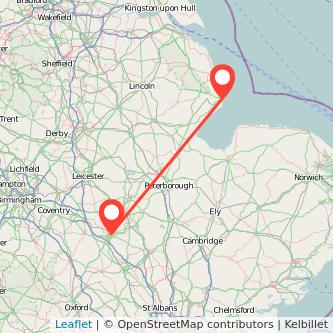 Skegness Northampton bus map