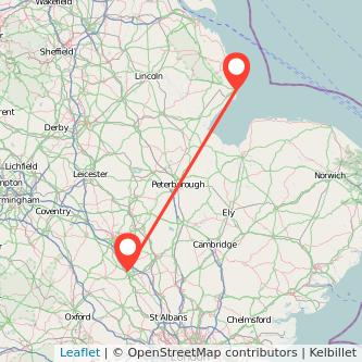 Skegness Milton Keynes bus map