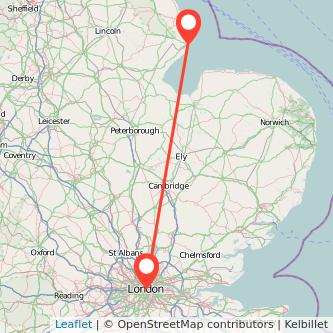 Skegness London train map