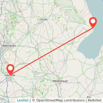 Skegness Leicester train map