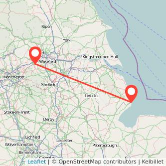 Skegness Huddersfield train map