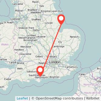 Skegness Fareham train map